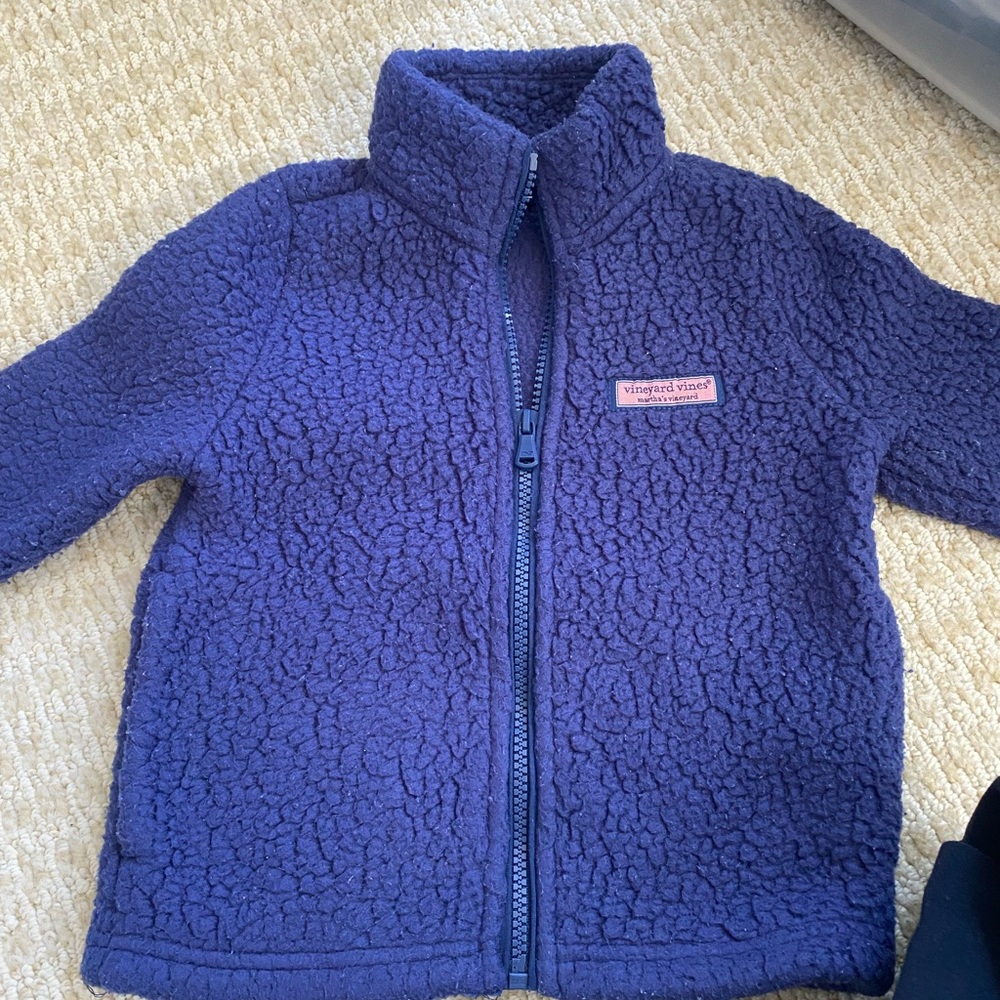 Navy Sherpa toddler jacket size 2T